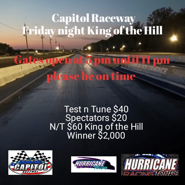 Capitol Raceway Friday night event poster