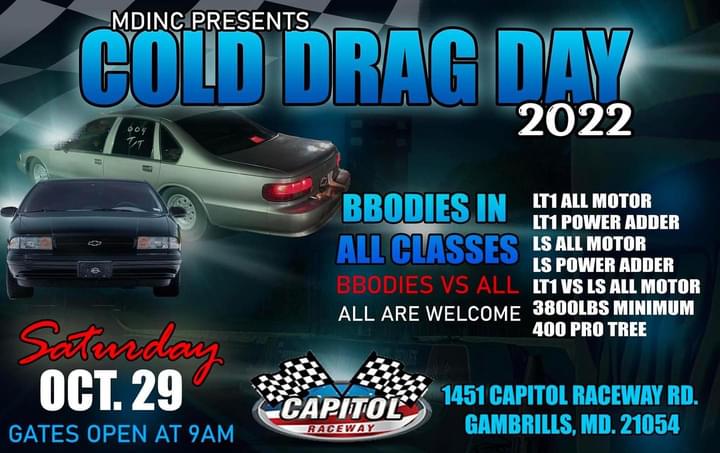 MDINC Presents Cold Drag Day poster and banner