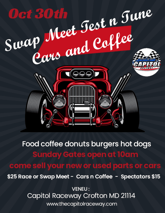 Swap Meet Test n Tune Cars and Coffee posters