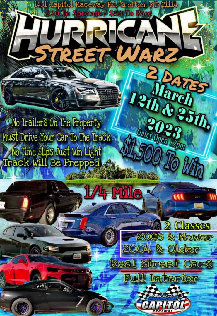 Hurricane Street Warz poster with information