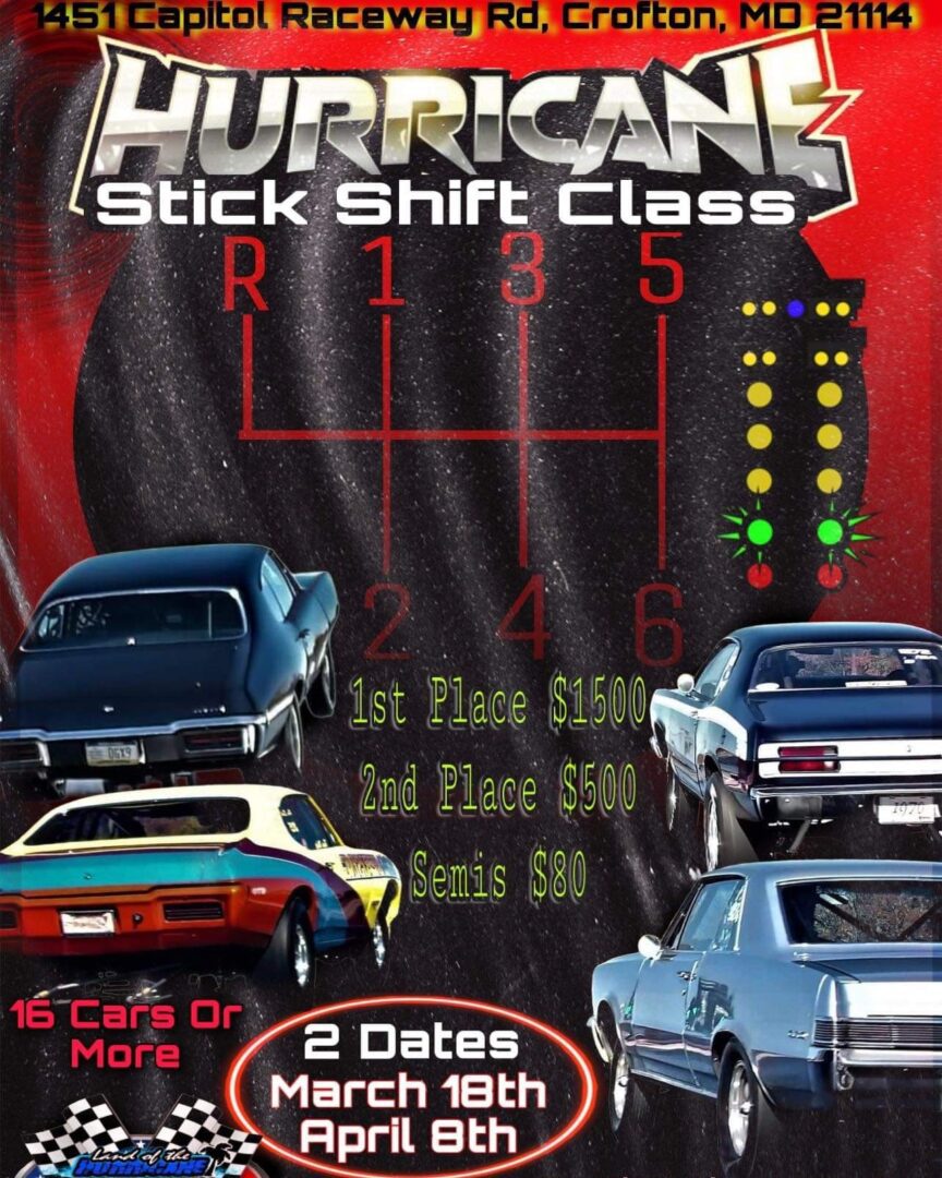 Hurricane Stick Shift Class with information