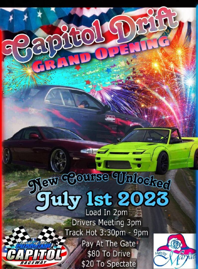 Capitol Raceway Grand Opening event poster